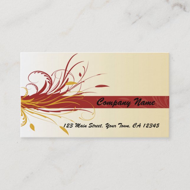 Vintage Graphic-Blommigt Visitkort (Framsida)