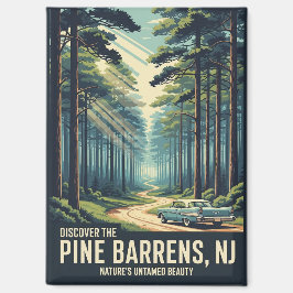 Vintage Gräs Barrens New jersey Travel Magnet