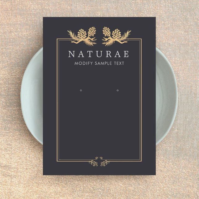 Vintage Gräs Cones Earring Jewelry Visning Visitkort (Skapare uppladdad)