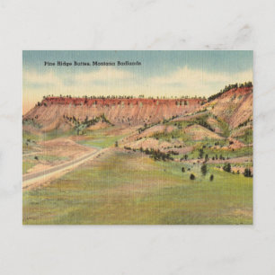 Vintage, Gräs Ridge Buttes, Montana, Badlands Vykort