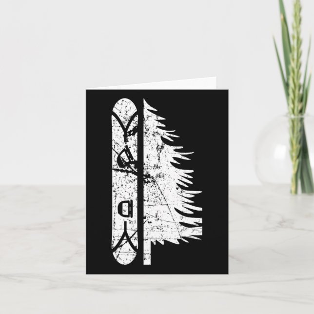 Vintage Gräs Snowboarding Gift 1 Kort (Framsida)