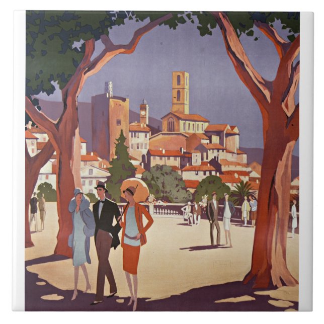 Vintage Grasse sommar konst Kakelplatta (Framsidan)