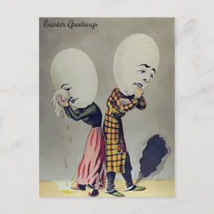 Vintage Gråtande vykort för Egg Påsk