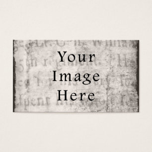 Vintage Grått Black Script Text Parchment Papprar Visitkort