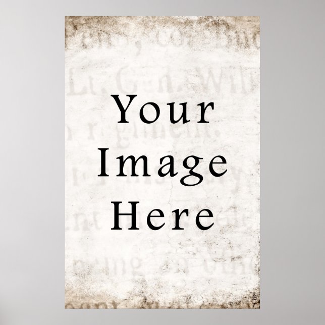 Vintage Grått Brun Tan-textdelare Papper Poster (Framsidan)