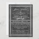 Vintage Grått Damask Poster Stil Bröllop Inbjudningar (Front)