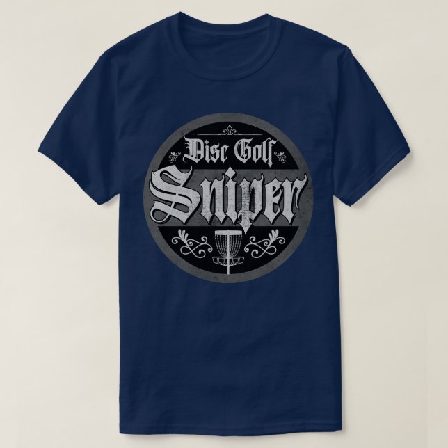 Vintage Grått Disk Golf Sniper T Shirt (Design framsida)