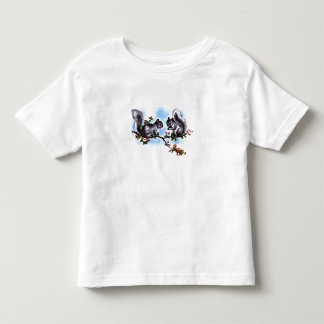 Vintage Grått-ekorrar T-Shirt (Framsida)