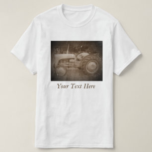 Vintage Grått massey fergison Traktor fotosepia Tee