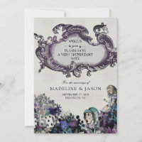 Vintage Grått Mörk Alice i Wonderland Bröllop