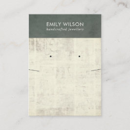 VINTAGE GRÅTT NEWSPAPER NECKLACE EARRING VISNING B VISITKORT