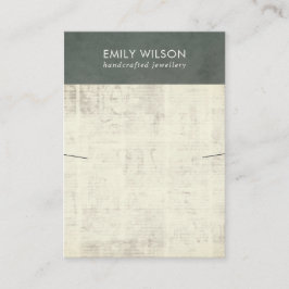 VINTAGE GRÅTT OLD NEWSPAPER NECKLACE BAND VISNING  VISITKORT