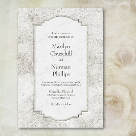 Vintage Grått Stone-bröllop Inbjudningar