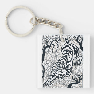 Vintage Grått Tiger in jungle Art