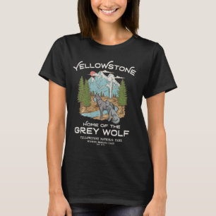 Vintage Grått-Vargen i nationalparken Yellowstone T Shirt