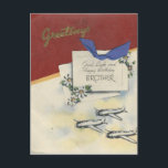 Vintage Grattis på födelsedagen Brother med flygpl Vykort<br><div class="desc">Vintage Grattis på födelsedagen för bröder med flygplan.</div>