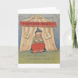 Vintage Grattis på födelsedagen Fortune Teller Kort