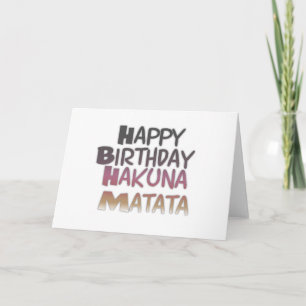 Vintage Grattis på födelsedagen Hakuna Matata-idée Kort