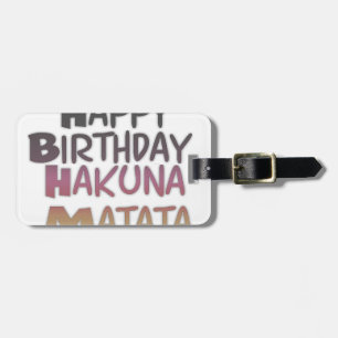 Vintage Grattis på födelsedagen Hakuna Matata Lila Bagagebricka