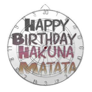 Vintage Grattis på födelsedagen Hakuna Matata Lila Darttavla