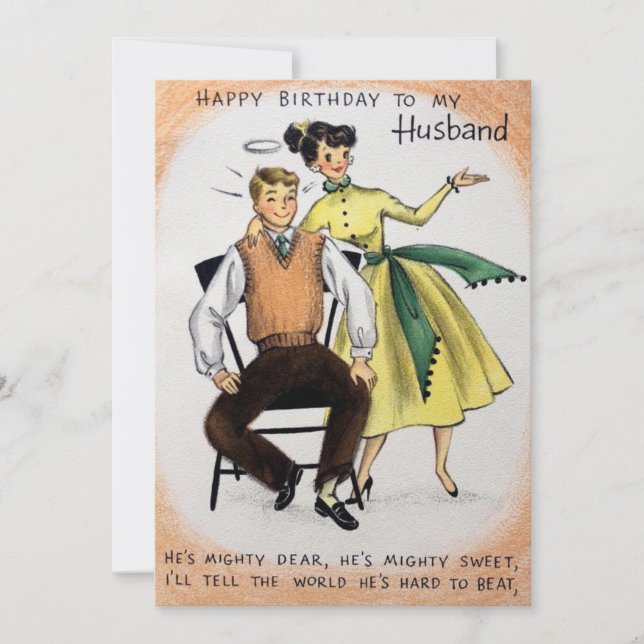 Vintage Grattis på födelsedagen Helgdag Card Julkort (Framsida)