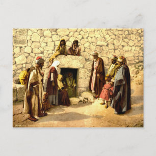 Vintage Grav i Lazarus Bethany Israel 1890 Vykort