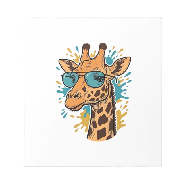 Vintage Graverad Cool Giraffe Solglasögon Tröja De Anteckningsblock (Framsida)