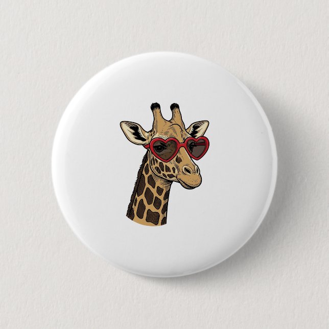 Vintage Graverad Glasögon Design Med Giraff Hjärtf Knapp (Framsida)