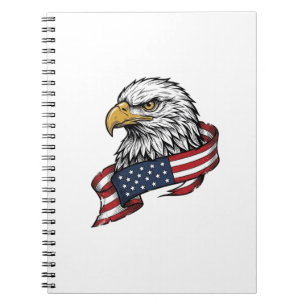 Vintage Graverad Örn Patriotisk Shardesign_1 Anteckningsbok