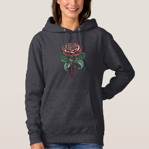 Vintage Graverad Ros Blommig Skjorta Design_1 T Shirt