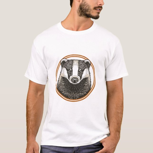 Vintage grävling märke t shirt (Framsida)