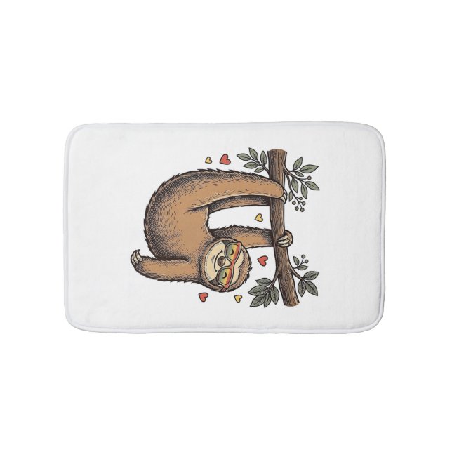 Vintage gravyr dovhjärta regnbåge skjorta design badrumsmatta (Framsidan)