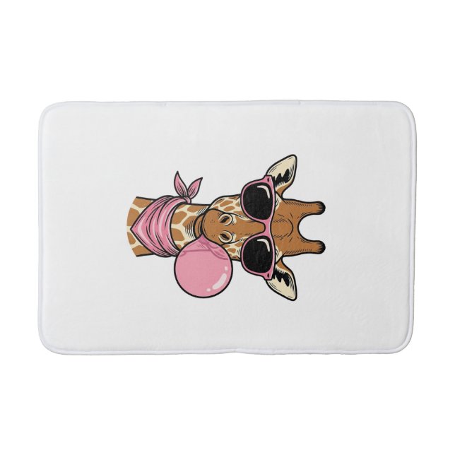 Vintage Gravyr Giraff Bubblegum Vektor Design_ Badrumsmatta (Framsidan)