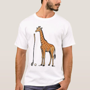 Vintage Gravyr Giraff Golf Vektor T-Shirt Desi