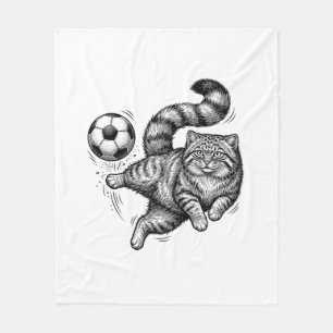 Vintage Gravyr Katt Fotboll Spark Tröja Design (4) Fleecefilt