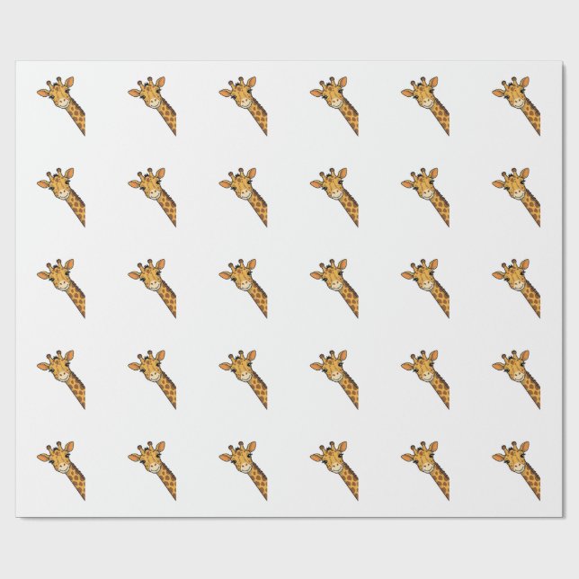 Vintage gravyr Kikande Giraff Tröja Design_1 Presentpapper (Platt)