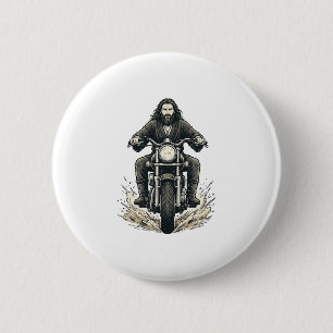 Vintage Gravyr Motorcykel Förare Vektor Design_1 Knapp