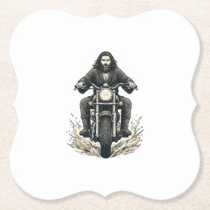 Vintage Gravyr Motorcykel Förare Vektor Design_1 Underlägg Papper