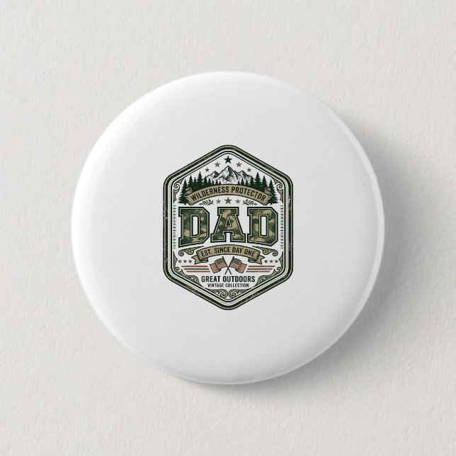 Vintage gravyr Pappa Bergsbadge Shirt Design_ Knapp (Framsida)