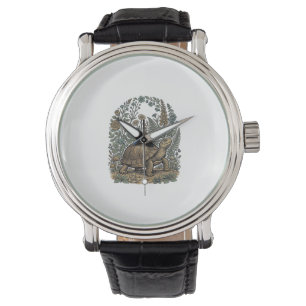 Vintage gravyr Sköldpadda Botanisk trädgård Armbandsur