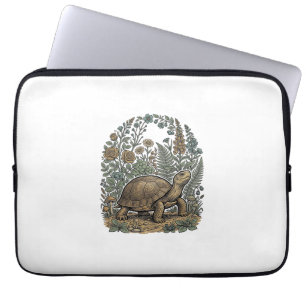 Vintage gravyr Sköldpadda Botanisk trädgård Laptop Fodral