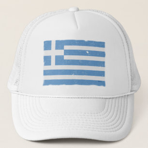 Vintage Greece Flagga Hat Truckerkeps