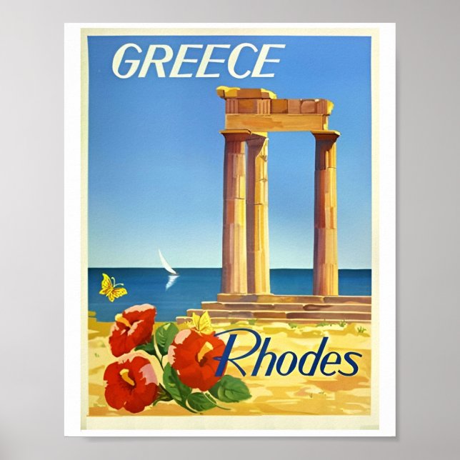 Vintage Greece Travel Canvas Poster (Framsidan)