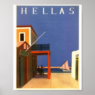 Vintage Greece Travel Graphic Poster