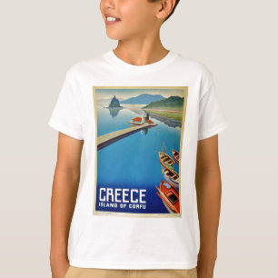 Vintage Greece Travel - ön Korfu T-shirt