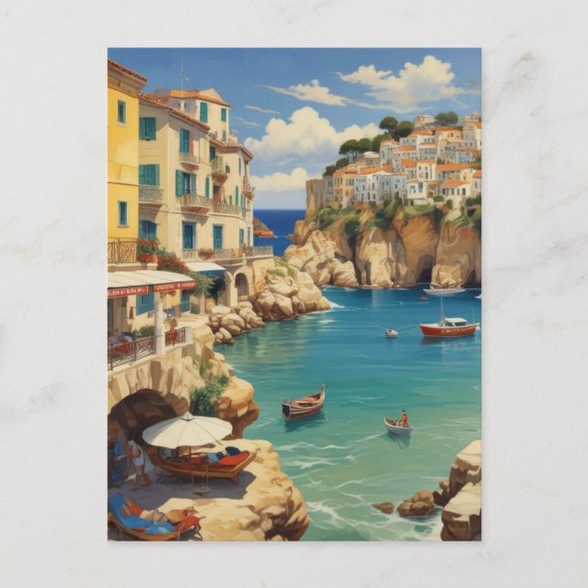 Vintage Greece Travel - ön Korfu Vykort (Framsida)