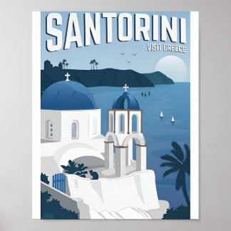Vintage Greece Travel Retro Poster