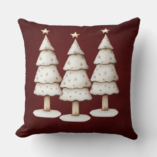 Vintage Green Christmas Throw Pillow Kudde (Framsida)