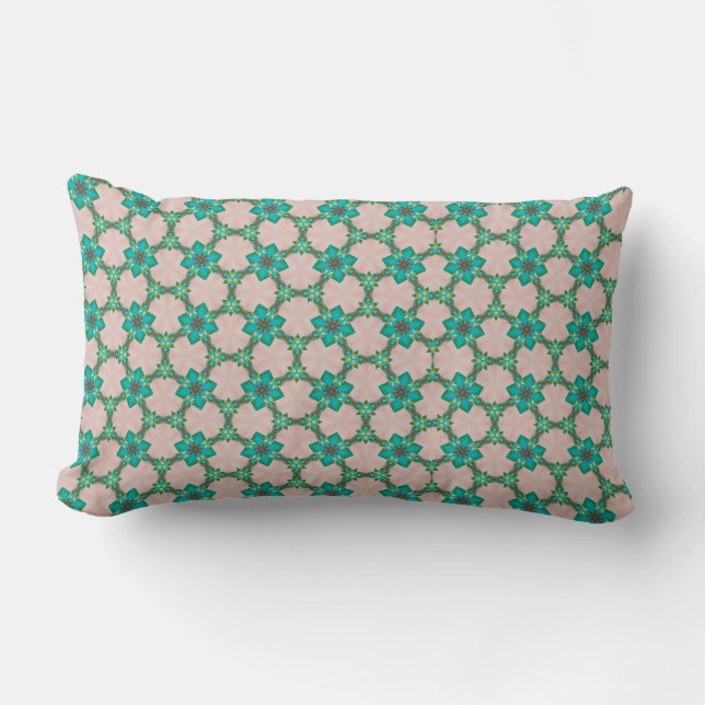 Vintage Green Floral Long Pillow Lumbarkudde (Framsida)