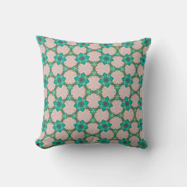 Vintage Green Flower Pattern Pillow Kudde